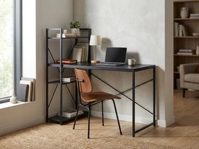 Birou cu raft LOFTY 120x60 cm, negru