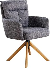 Set de 2 scaune pivotante picioare din lemn Big George gri texturat