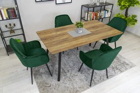 Scaun de masa din catifea Culoare verde, LUGO