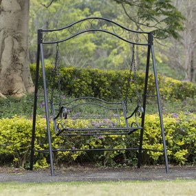 Balansoar de grădină, metal, 164x100x203 cm, Negru