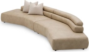 Canapea curbata design LUX Marvella, Valente beige