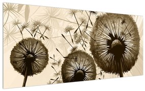 Tablou albnegru cu păpădii - mulțime (120x50 cm), în 40 de alte dimensiuni noi