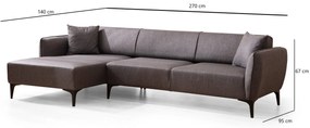 Canapea de colț Belissimo Left - Dark Grey