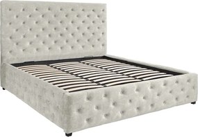 Pat PARIS 180x200cm catifea bej sampanie cu spatiu de depozitare