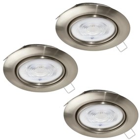 SET 3x corp de iluminat LED încastrat Eglo 901757 FAVAZZINA 1xGU10/4W/230V crom