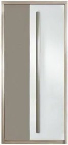 Dulap ROMA 1, stejar/alb lucios/gri mat, PAL laminat/insertii PVC, cu