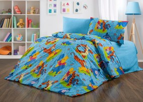 Lenjerie de pat Winnie the Pooh albstru /160x200 cm dimensiune standard