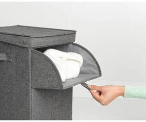 Cutie de rufe stivuibilа Brabantia 1000828, 35 L, Deschidere frontala, Capac lat, Pliabil, Negru