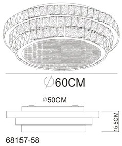 Lustra aplicata LED CCT, Telecomanda KLARA 60cm