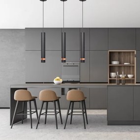 Lustră LED pe cablu TUBA 1xGU10/4,8W/230V neagră/cupru