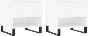 vidaXL Măsuțe de cafea, 2 buc., alb, 50x46x50 cm, lemn compozit