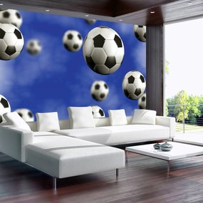 Fototapet - Mingi de fodbal pe fundal albastru (152,5x104 cm), în 8 de alte dimensiuni noi