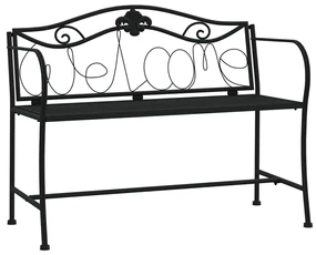 318831 vidaXL Bancă de grădină cu 2 locuri, negru, 104 cm, oțel