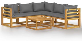 3057612 vidaXL Set mobilier grădină cu perne, 6 piese, lemn masiv acacia