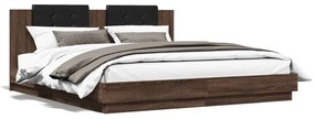 3209911 vidaXL Cadru de pat cu tăblie, stejar maro, 160x200 cm, lemn prelucrat
