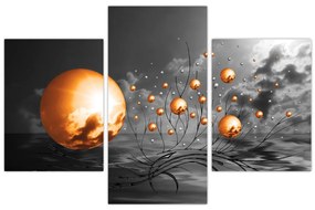 Tabloul bilelor portocalii abstarcte (90x60 cm)