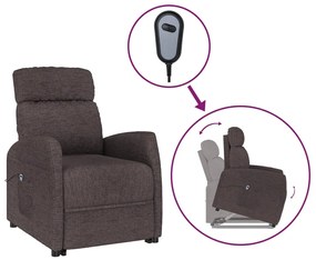 vidaXL Fotoliu cu ridicare, maro închis, material textil