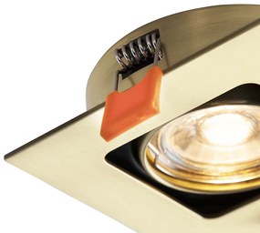 Set de 6 spoturi încastrate pătrate alamă reglabile - Artemis