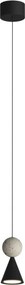 Pendul LED moderna Art Deco Bingo negru/ travertin