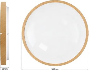 Brilagi-LED Corp de iluminat dimabil GLASS POOL DOUBLE LED/60W/230V 50 cm, decor lemn + telecomandă