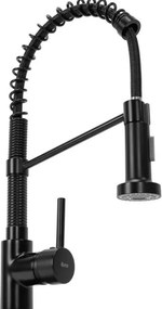 Baterie bucatarie cu pipa flexibila Rea Spring negru mat