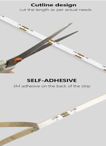 Bandă LED COB Lumină Caldă 9W/m 10m/Rolă 12V