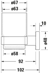 Duravit 99201000 - Suport pentru periuțe de dinți montat pe perete D-CODE, pentru partea dreaptă, crom lucios