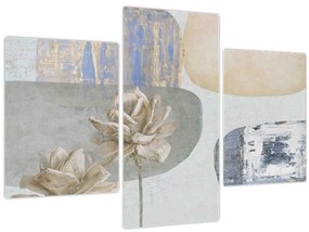 Tablou - Pictură flori și texturi (90x60 cm)