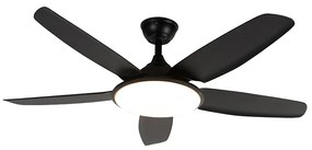 Ventilator de tavan negru 130cm incl. LED Dimmable cu telecomandă - Vifte
