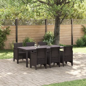 vidaXL Set de Dining Grădină 7 pcs Maro 200 x 100 x 73 cm