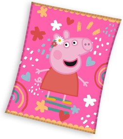 Purcelușa Peppa Piggy Tales pătură coral fleece 130x160cm