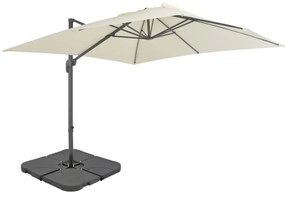 vidaXL Umbrelă de exterior cu bază portabilă, nisipiu