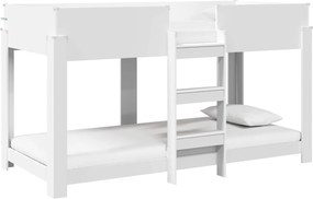 vidaXL Pat Etajat pentru Copii Alb 90 x 190 cm Lemn compozit