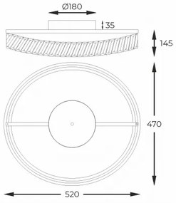 Zuma Line MX3317-1-3GT - Corp de iluminat LED dimabil GANO LED/36W/230V Ø 52 cm aur roz