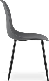 OFERTA Scaun gri inchis OSAKA cu picioare negre Calitatea II-a