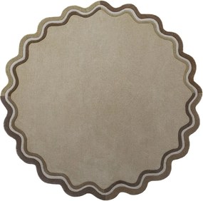 Covor în culoare naturală țesut manual rotund din lână ø 180 cm Leo Scallop – Flair Rugs