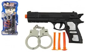 Pistol plastic 21cm cu ventuze 3buc cu catuse