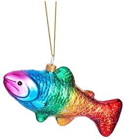Ornament de Crăciun lucrat manual din sticlă 7 cm Rainbow Trout – Sass &amp; Belle