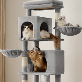 Copac pentru pisici TRISTAN, 57x45x175 cm, gri Feandrea