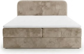 Pat boxspring tapitat FORENA 180x200 cm bej Saltea: Saltea cu arcuri Bonell