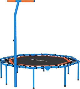 SPORTNOW Trambulină fitness, trambulină de antrenament cu mâner reglabil, stabilă și silențioasă, pentru interior, oțel, albastru | Aosom Romania