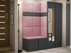 Mobilier hol Tovenaz XII (grafit + Roz) (cu oglindă). 1104825