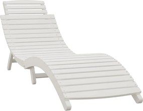 vidaXL Șezlong, alb, 184x55x64 cm, lemn masiv de acacia
