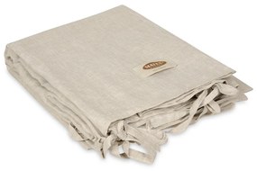 Lenjerie de pat din bumbac și in, bej, 220 x 200 cm, 2x 70 x 80 cm