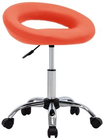 333284 vidaXL Scaune de bucătărie pivotante 2 buc. portocaliu piele ecologică
