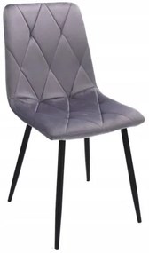 Scaun bucatarie/living, matlasat, catifea, metal, gri, 44x52x89 cm, Piado