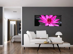 Tablou - floarea roz (120x50 cm)