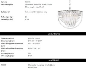 Candelabru LUX fabricat manual, diametru 50cm, Murano 108978 HZ