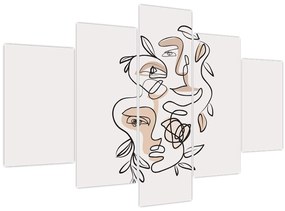 Tablou - Line art facials (150x105 cm)