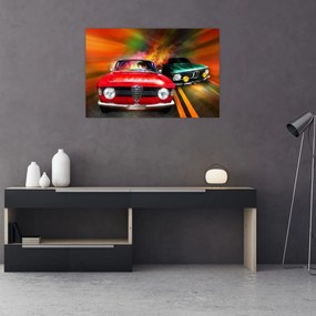 Tablou - Mașini de curse retro (90x60 cm)